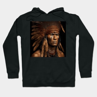 [AI Art] Proud Native American Man With Headdress Hoodie